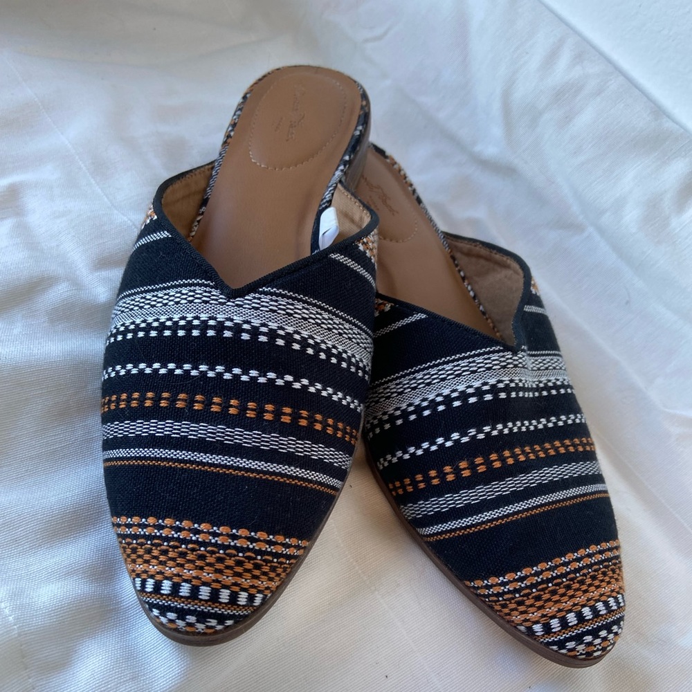 Universal Thread Slip On Flat Mules in Stripe Pattern